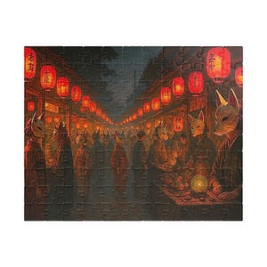 Mystical Lantern Night Puzzle - 110, 252, 520, 1014-piece, Night Market, Home Decor, Gift for Puzzle Lovers, Family Activity, [...]