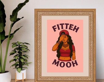 Funny Punjabi Art Print – Desi Facepalm Meme Illustration (Digital Download)
