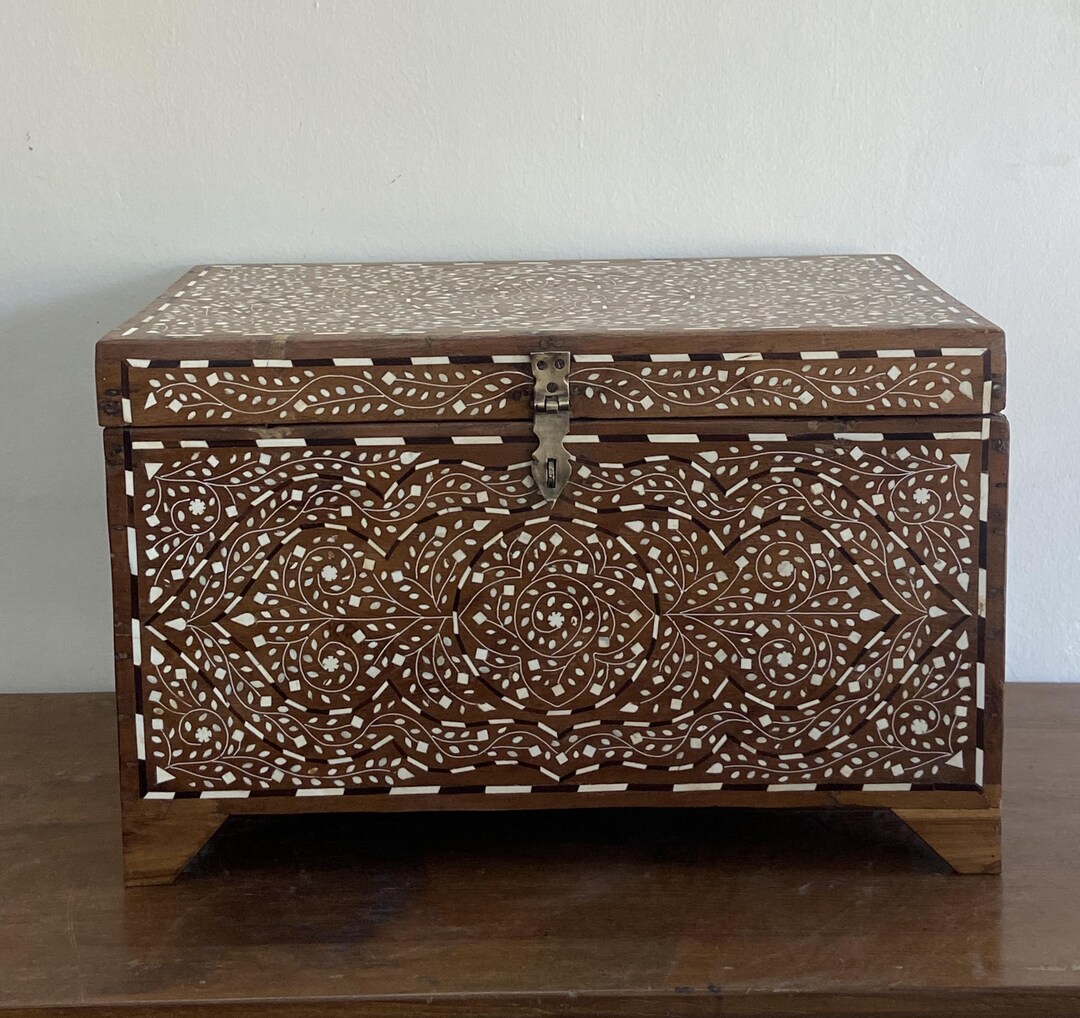 Wood Box Inlay Handmade Inlay Carved Wooden Box, Decorative Storage - Etsy