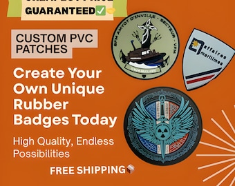 Custom PVC Patches, Personalized Rubber Badges, Logo, 3D Tactical (Velcro Backing)