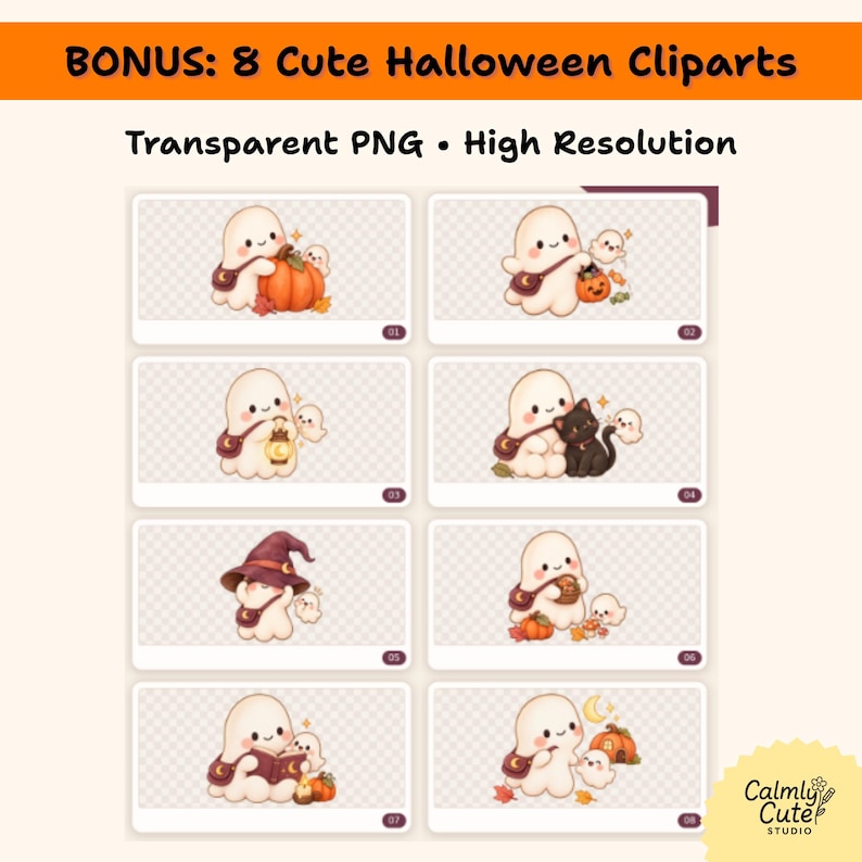 Cute Ghost Coloring Pages | Magical Garden Halloween Printable With 8 ...