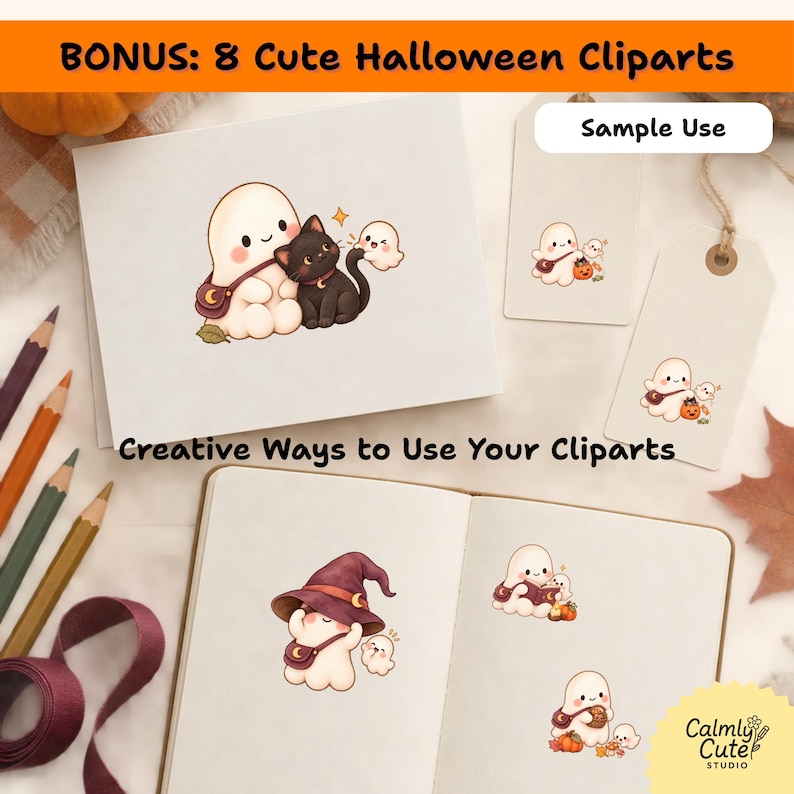 Cute Ghost Coloring Pages | Magical Garden Halloween Printable With 8 ...