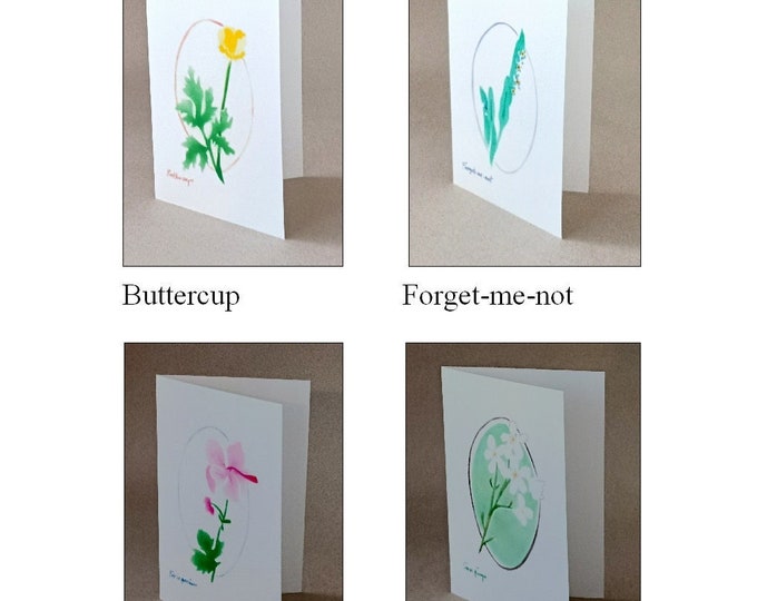 4 Small flower blank inside cards