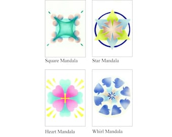 Handmade Mandala cards - 4 designs including Hearts