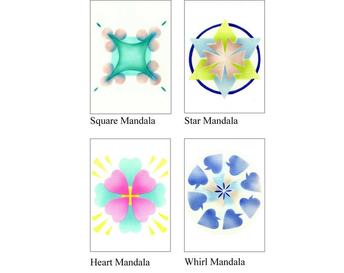 Handmade Mandala cards - 4 designs including Hearts