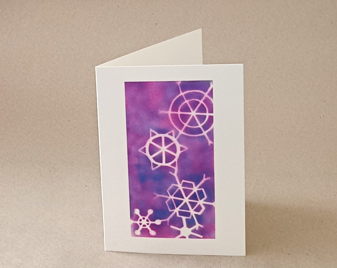 Snowflakes blank inside wintery Christmas note card