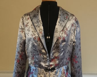 Silver brocade jacket, prom jacket, evening wear, special occasion jacket