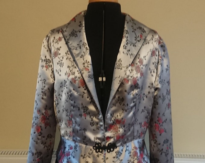 Silver brocade jacket, prom jacket, evening wear, special occasion jacket