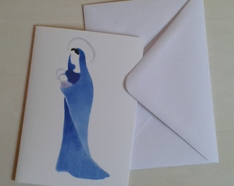 Madonna Christmas card handmade by the artist and blank inside