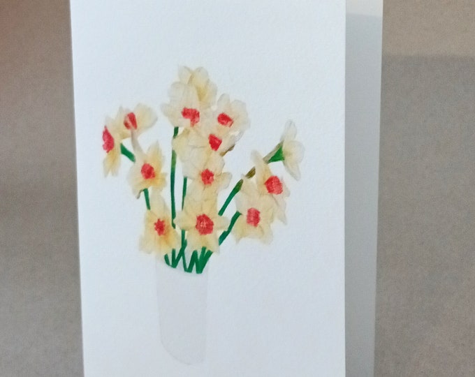 Spring Daffodils for Easter, card limited edition print or original botanical still life art