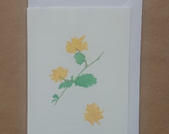 Card, print and original art of Kerria botanical artwork