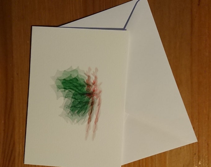 Holly Christmas card, blank inside