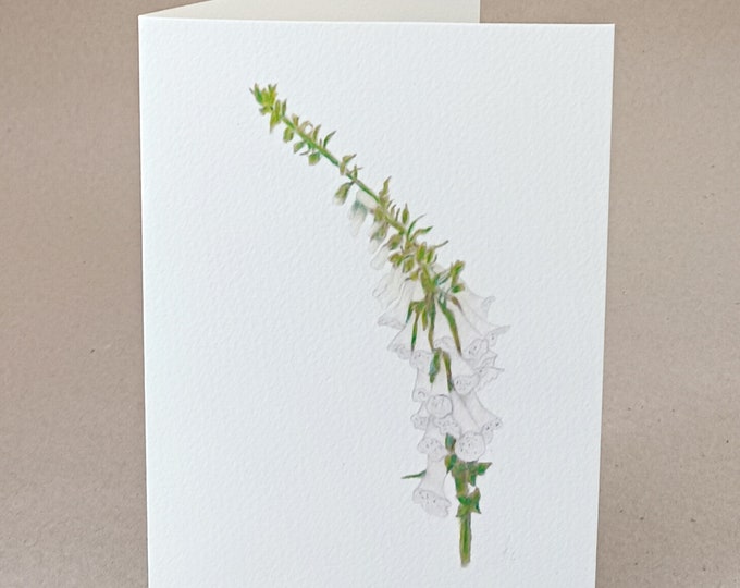 Foxglove card and original art, prints made to order