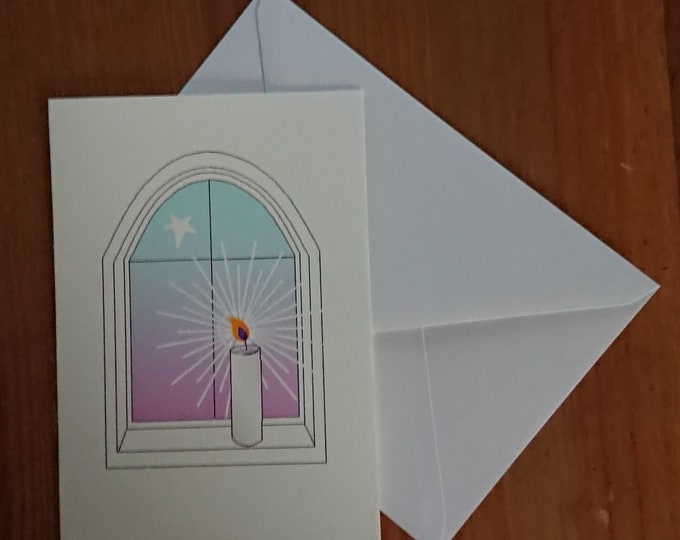 Evening Candle card, blank inside