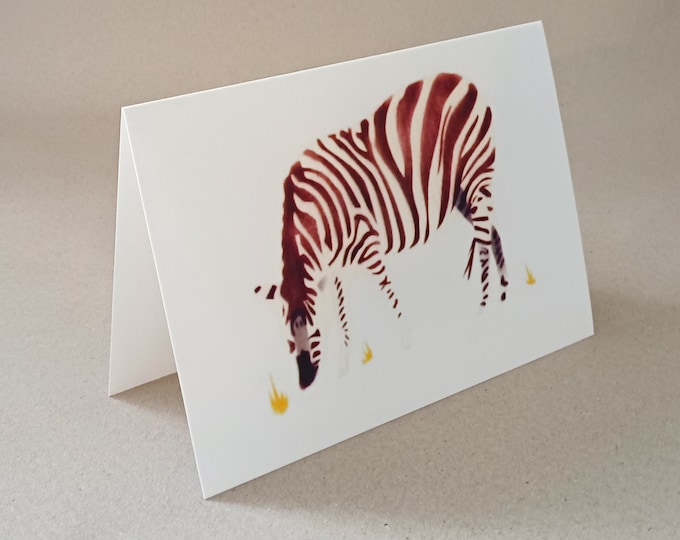 Zebra, blank inside card