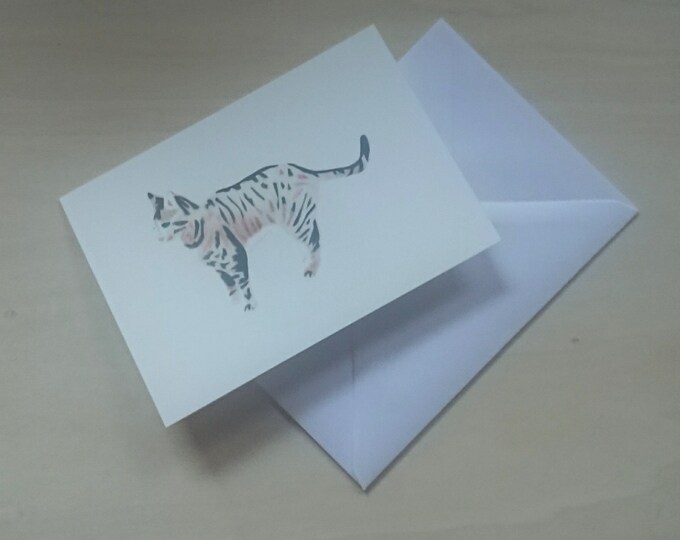 Sylvester, tabby and white cat card blank inside