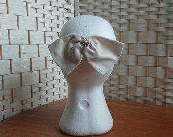 Dark ivory soft silk hair bow