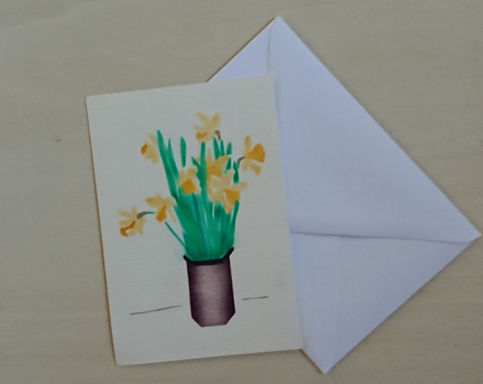 Daffodils, Freesias, Hyacinths, African Violets, handmade flower cards