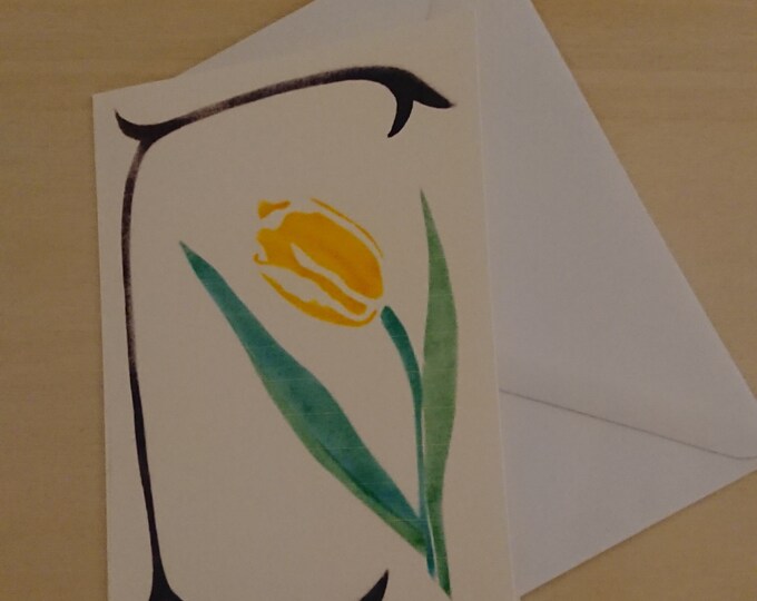 3 flower cards: Carnation card, Iris card, Tulip card,  blank inside for your message