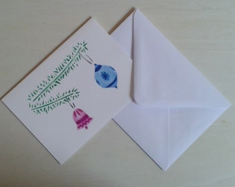 Christmas bauble decorations Christmas card blank inside
