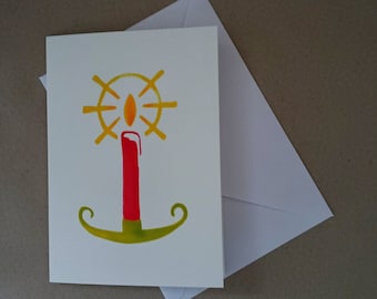 Candle Light blank inside Christmas note card