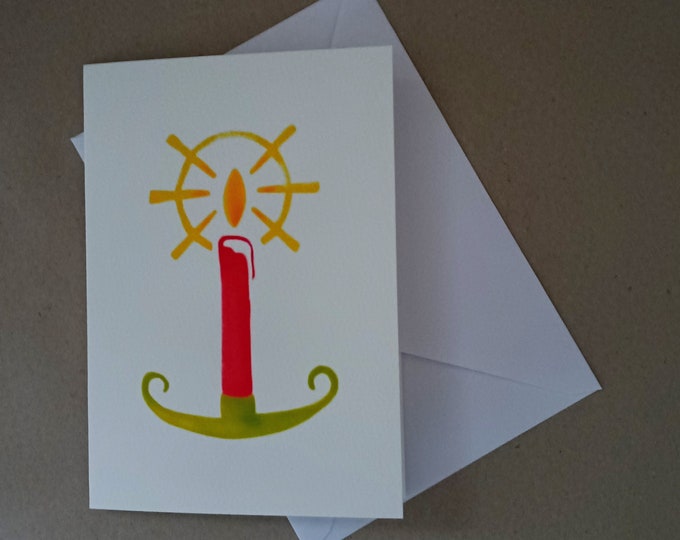 Candle Light blank inside Christmas note card
