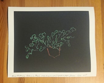 Cactus on Black, card, print or original art
