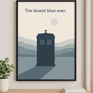 Minimalist Doctor Who Inspired Print: TARDIS, Doctor Who Gift, Digital Download, Home Decor