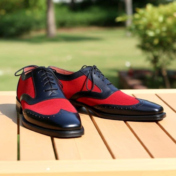 red black and white dress shoes Handmade & Oxford Wingtip | Men's Formal Brogue Shoes Women's Jumpsuits & Rompers navy Adut Size:12US By choosing our shoes
