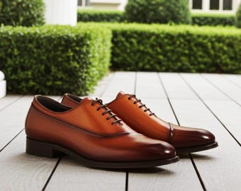 Men's Brown Leather Oxford Dress Shoes – Handmade Formal Lace-Up Style