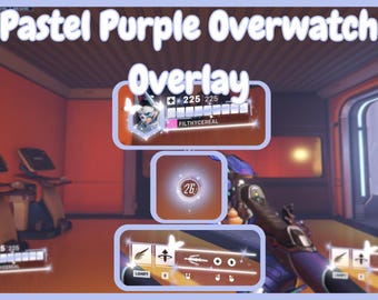 Purple Pastel Overwatch Stream Overlay | Gaming Twitch Pack (Digital Download)