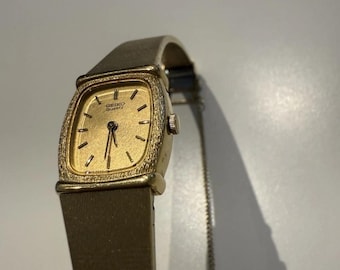 ヴィンテージ時計、金メッキ時計 Vintage Seiko SQ Gold tone Quartz watch Champagne Face
