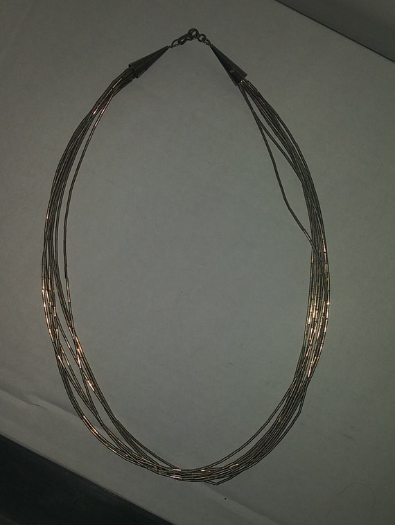 Multi strand Silver 1970's Necklace - image 2