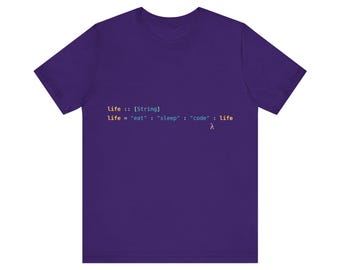Haskell Coding T-Shirt, Functional Programmer Apparel