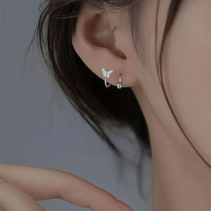16G Spiral Butterfly Gold Sliver Helix Earring/Conch Earring/Cartilage Earrings/Lip Ring/Belly Button Ring/Cartilage Earring/Eyebrow/Helix