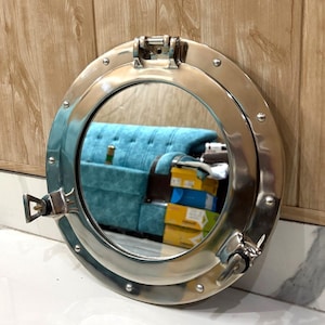 Nautical Chrome Finish Maritime Ship Boat Porthole, Round Window & Wall Aluminum Mirror Porthole Home Office Decor Porthole Gift item