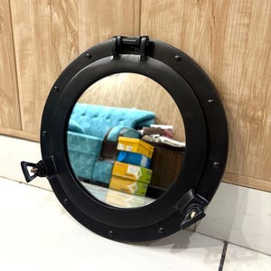Nautical Black Plated Maritime Ship Boat Porthole, Round Window & Wall Aluminum Mirror Porthole Home Office Decor Marine Porthole Gift item
