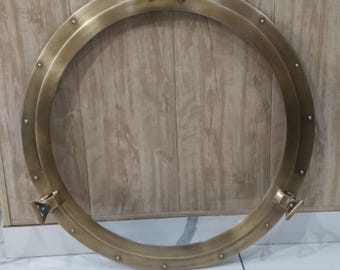 Nautical Porthole Mirror – Antique Brass Finish, Maritime Wall Decor
