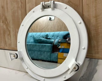 Nautical White Powder Cotting Mirror Porthole - Aluminum Handmade Wall Decor