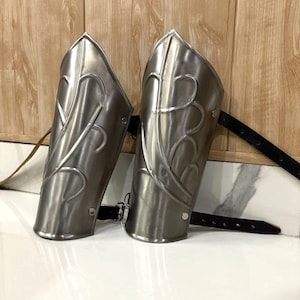 Handmade Steel Bracers: Medieval Crusader Arm Guards with Leather Straps