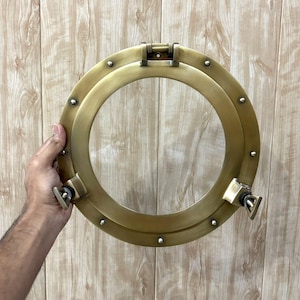 Nautical Brass Antique Finish Maritime Ship Boat Porthole, Round Window & Wall Aluminum Mirror Porthole Home Office Decor Porthole Gift item