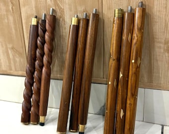 Handmade Rosewood Walking Stick – Victorian Style, Brass Accents Brown Stick Collection