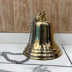 Nautical Brass Personalized  Door Bell ~ Artisan Home Office Handmade Décor Bell ~ Entryway Indoor/Outdoor Hanging Brass Bell ~ Gift item