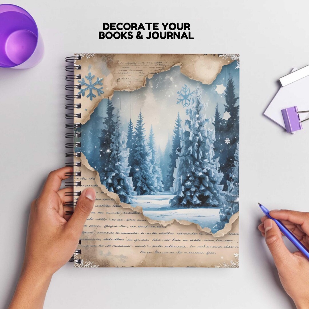 Winter Frosty Forest Junk Journal Kit for Planners and Crafts ...