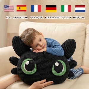 Giant Dragon Plush Crochet Pattern  - Now in US Spanish France German Dutch Italy
