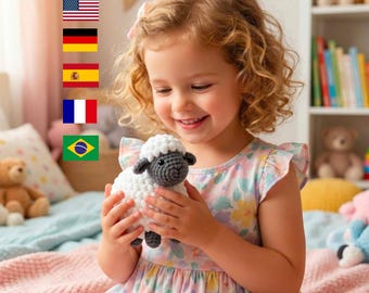 Crochet Sheep Pattern | Fluffy Amigurumi Lamb Plushie (PDF Pattern)