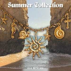 Handmade Sun Charm Necklace: Stainless Steel Coastal Jewelry