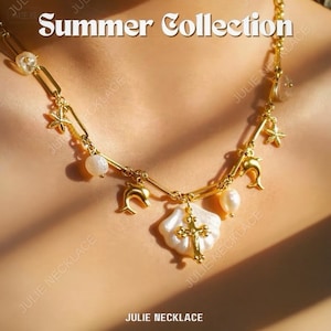 Stainless Steel Charm Necklace: Handmade Coastal Beach Jewelry