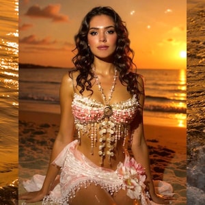 Ballet Crystal Body Chain Beadedtop  Summeroutfit beach festival outfit mermaid beaded top handmade crystal top summer rave top