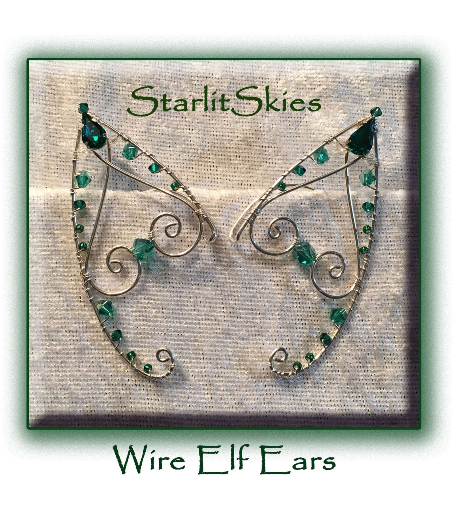 Wire Elf Ears Crafted in Sterling Silver Wire and Teal Etsy